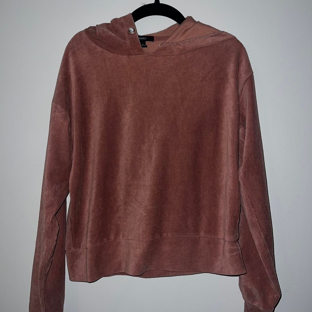 Pink velvet hoodie